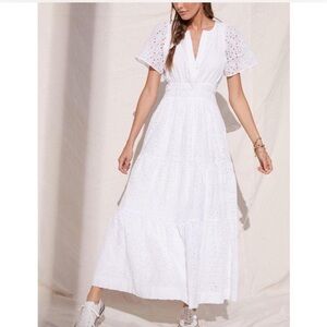 Anthropologie Somerset Maxi Dress Eyelet White Size XS